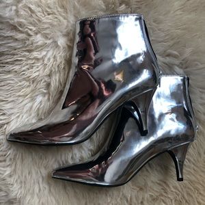 Urban outfitters silver booties SZ 9